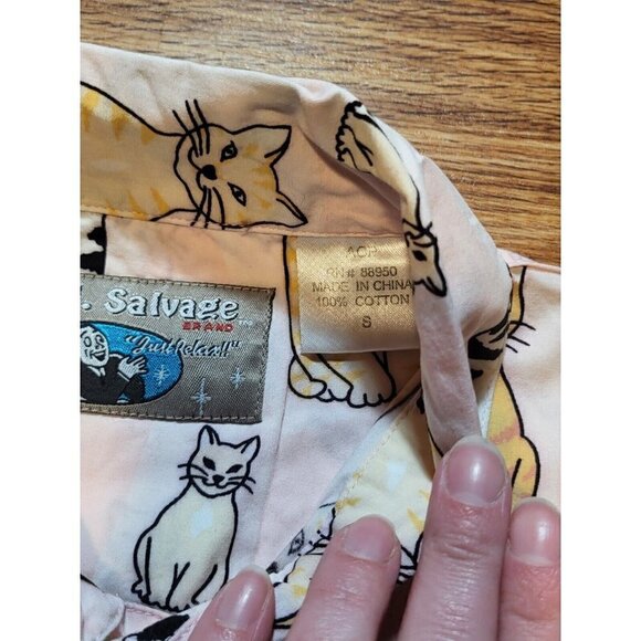 PJ Salvage Size‎ Small Light Pink Cat Kitty Pajama Top - Picture 4 of 4